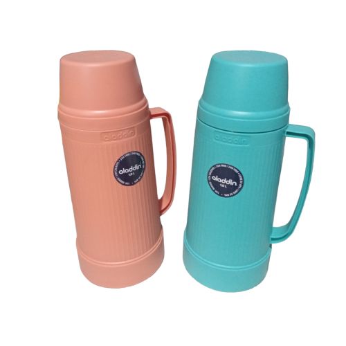 GARRAFA TÉRMICA ARES SALMÃO E AZUL ALADDIN 1,0L