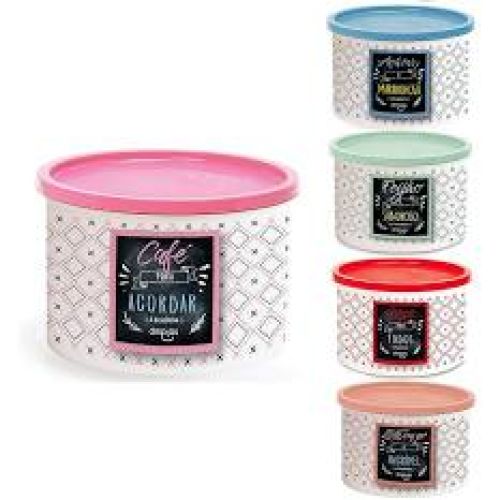 JOGO DE POTES COM 5 UNIDADES DECORADOS QUALYPLAS