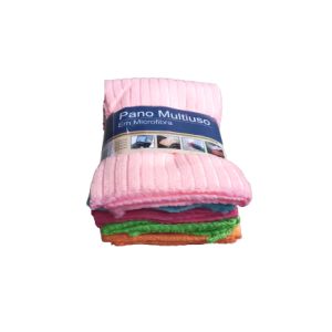 PANO MULTIUSO EM MICROFIBRA KIT COM 5 UNIDADES TOK HOUSE