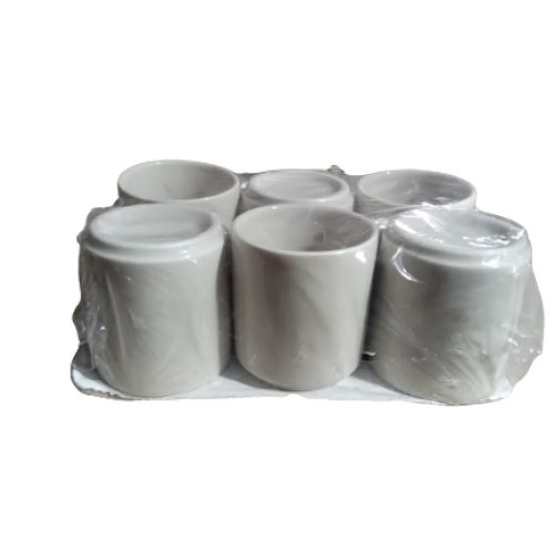 CONJUNTO CAFÉ CANEQUINHA BEGE 6 PÇS 60ML HR PORCELANAS