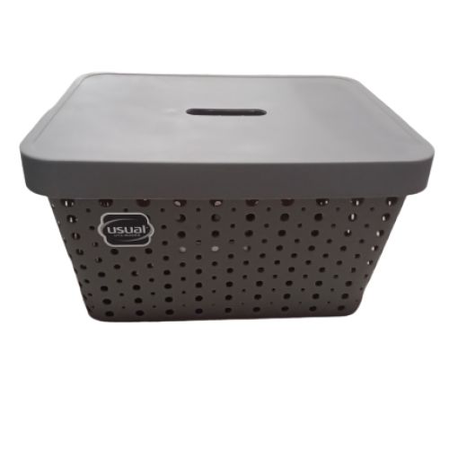 CESTO USUAL 17L C/TAMPA MARROM