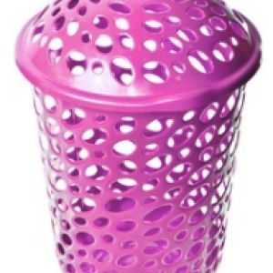 CESTO TELADO NEW 30L C/ TAMPA ROSA