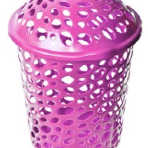 CESTO TELADO NEW 30L C/ TAMPA ROSA