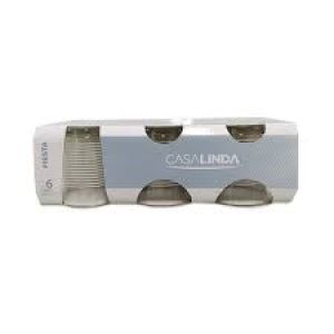 JOGO DE 6 COPOS EM VIDRO FIESTA BRANCO 250ML CASA LINDA