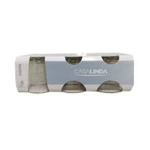 JOGO DE 6 COPOS EM VIDRO FIESTA BRANCO 250ML CASA LINDA