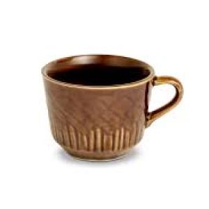 XÍCARA CHÁ RELEVO MARROM 90ML HR PORCELANAS