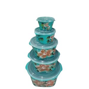 JOGO MULTI USO ECO 5 PEÇAS DECORADO VERDE ANALENI