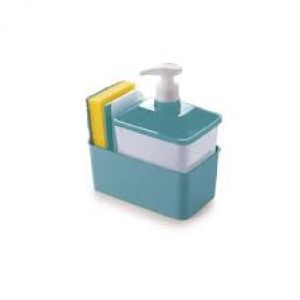 KIT PORTA DETERGENTE QUADRADO COM RODINHO PLASÚTIL AZUL A2